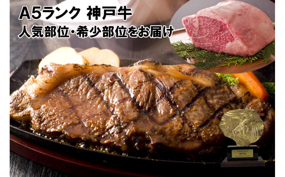 ＜定期便6回＞ A５ランク神戸牛 厳選部位のステーキを毎月1枚お届けコース 【神戸ぐりる工房】