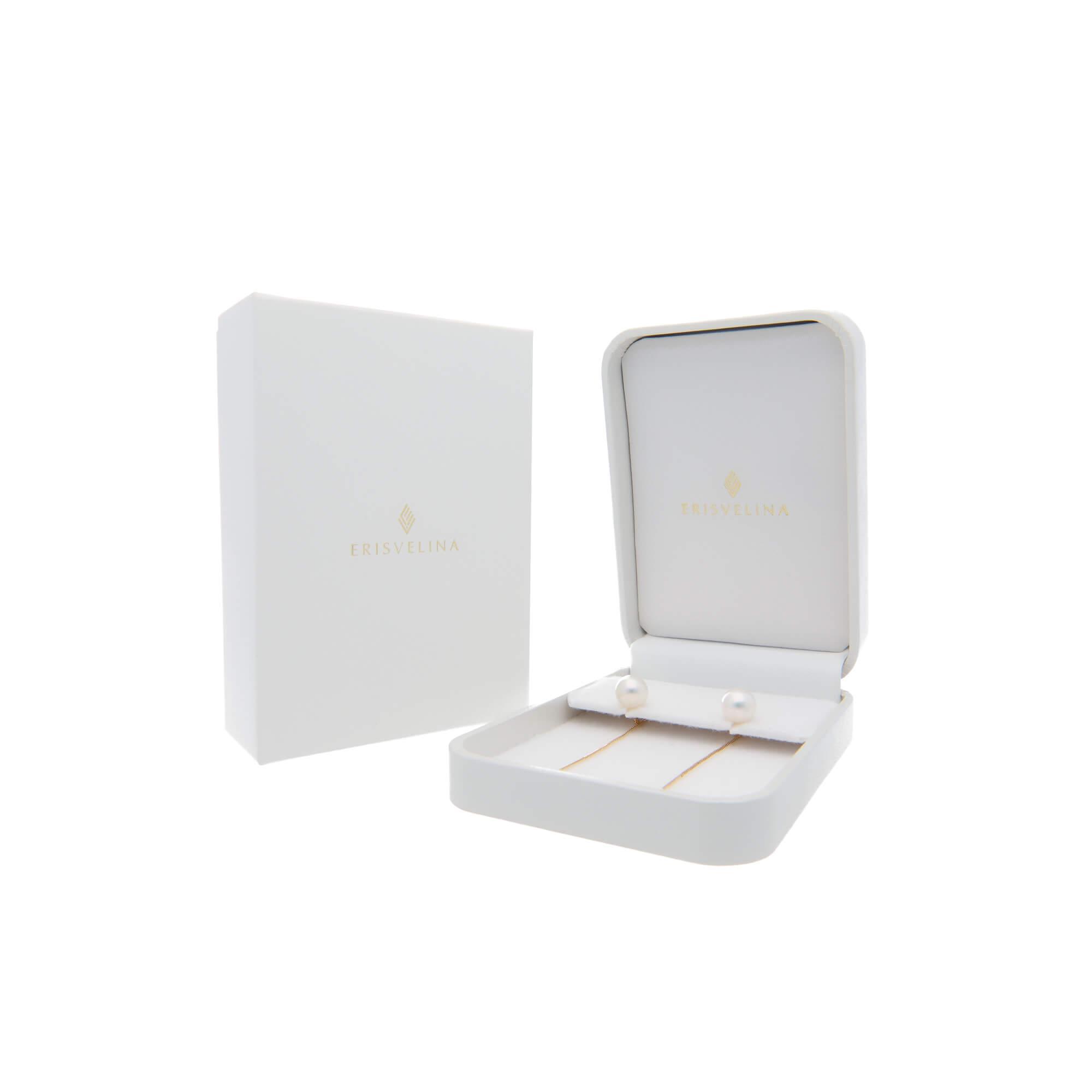 無調色 アコヤ真珠（日本） 7.5mm  K10 イエローゴールド アメリカンピアス