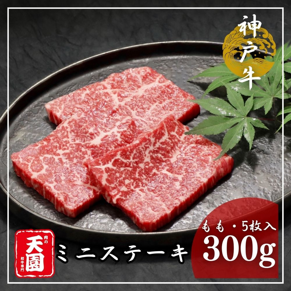 【ふるさと納税】【肉の天園】神戸牛 ミニステーキ (5枚入) 300g SA05