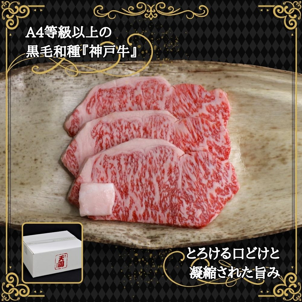 【ふるさと納税】【肉の天園】神戸牛 特選 霜降り サーロイン ステーキ 200g x 3枚 SI04