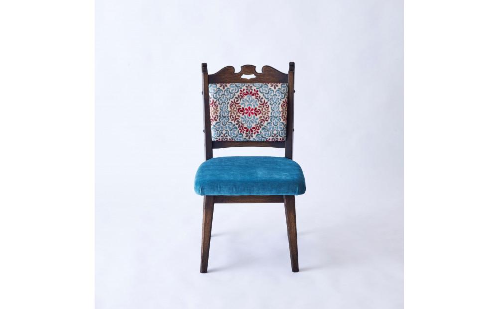 【神戸を代表する】創業150年日本一古い洋家具屋の小椅子ポロチェア【永田良介商店】【Turquoise flower／High type】