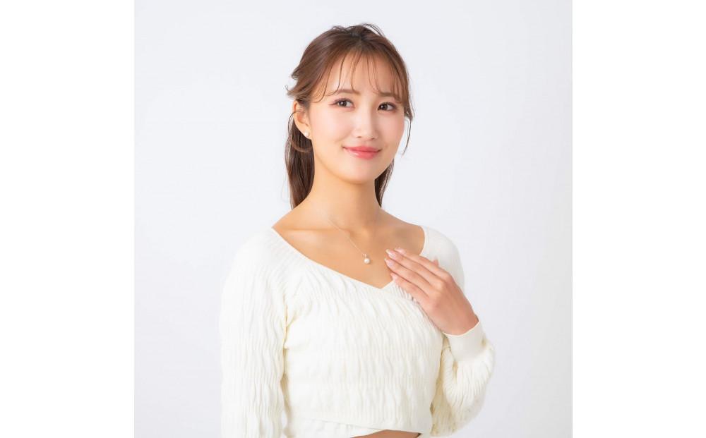 【星朧】無調色 アコヤ真珠（日本） 8.0mm ラウンド ダイヤモンド Pt900 プラチナ ペンダントトップ