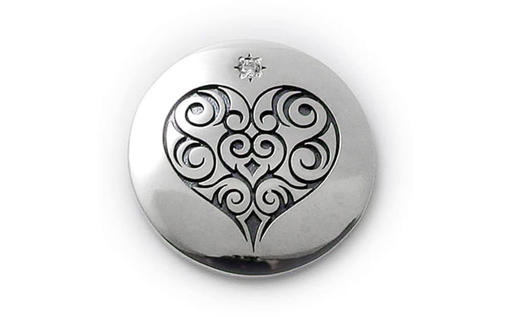 銀製　ゴルフマーカー ハート マグネット付き MS-042