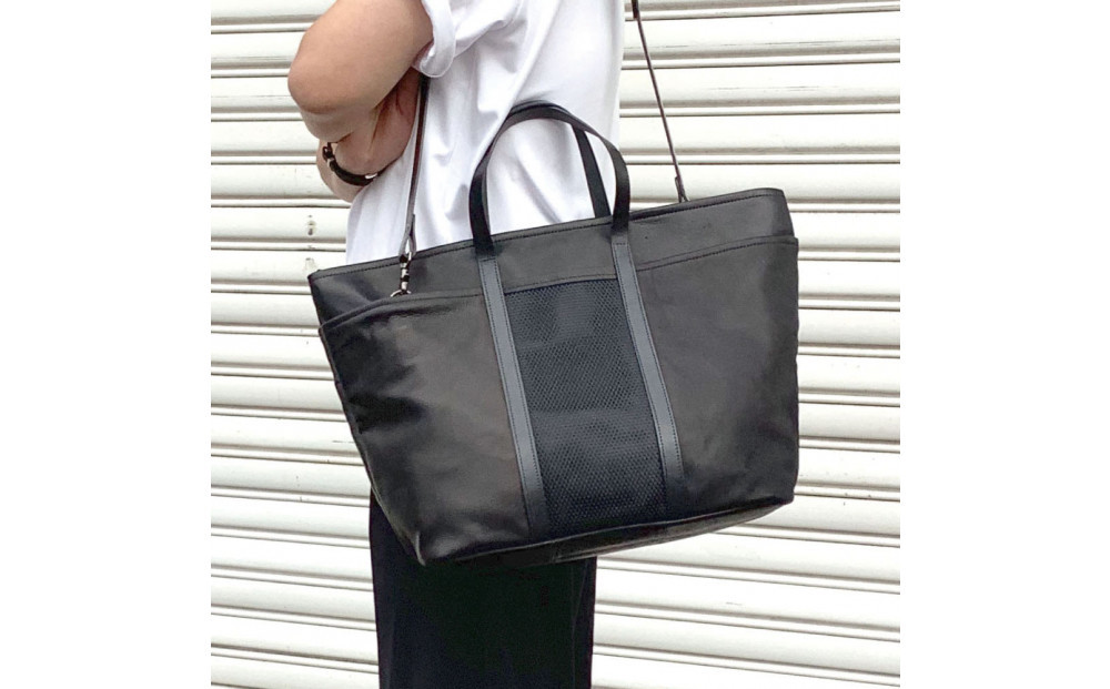 【-Less】SCARRED TEXTURE／トートバッグ　Ｌ （ブラック）　LMSB-0513