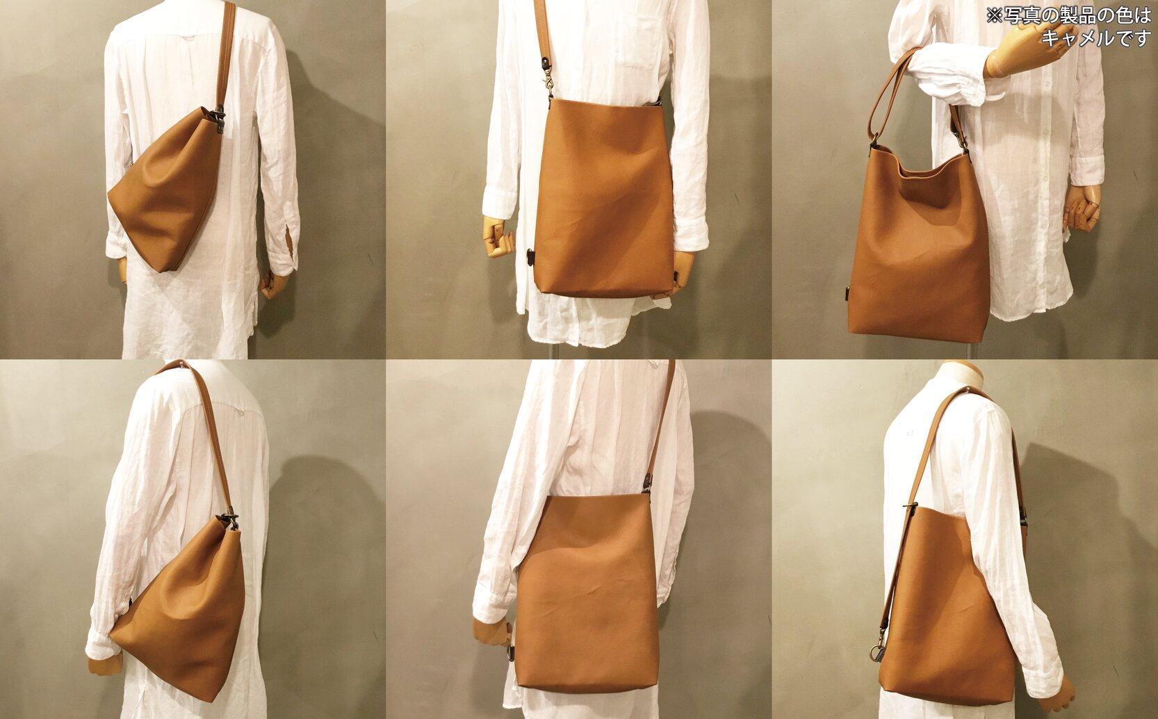 【alto.】Hシボプレス　縦型3wayトートショルダー　AKEB-3009（ブラック）