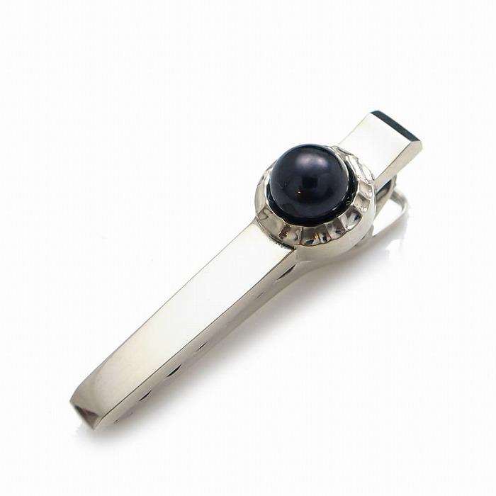 天然ブラックパール 銀製 タイピン DK-046　　