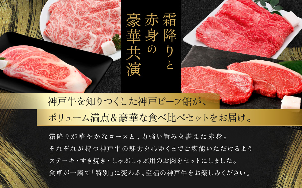 【冷蔵便】神戸牛　紅白食べくらべセット　800g+1.2kg（計2kg）