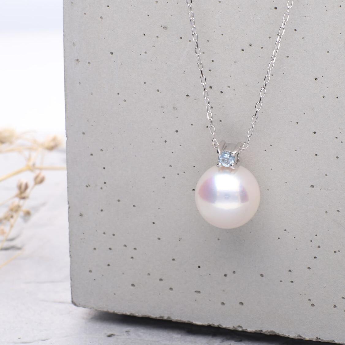 3æ èªçç³ ã¢ã¯ã¢ããªã³ ç¡èª¿è² ã¢ã³ã€çç ïŒæ¥æ¬ïŒ 8.0mm ã©ãŠã³ã Pt900 ãã©ãã ãã³ãã³ã ããã¯ã¬ã¹ïŒãã§ãŒã³ä»ãïŒ