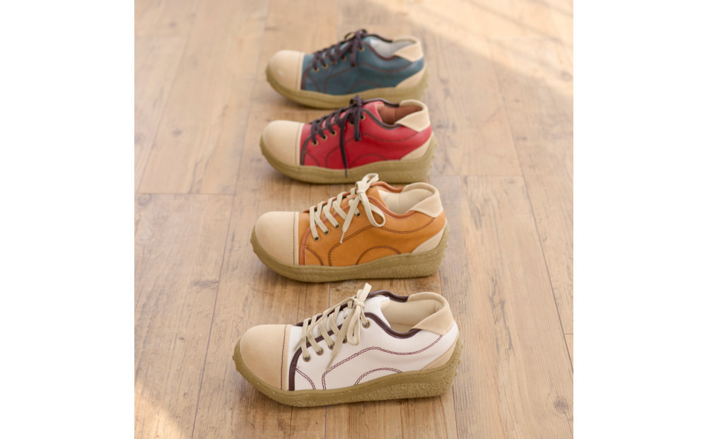 メンズポルカ｜ポルカ｜レッド LL【44】(27.5cm) メンズ スニーカー 幅広 甲高 外反母趾 ゆったり 3E 大人気 厚底 靴