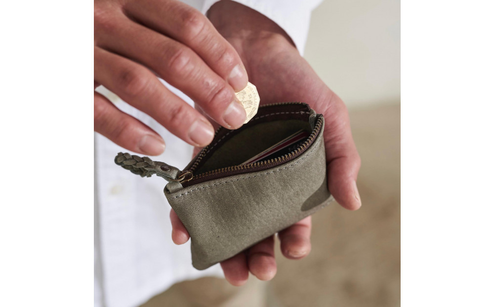 ENISICA エニシカ ジビエ鹿革 リンシカ ポーチS 朝霞 (あさがすみ)