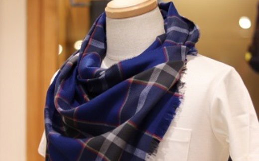 神戸タータン シルケットウールストール