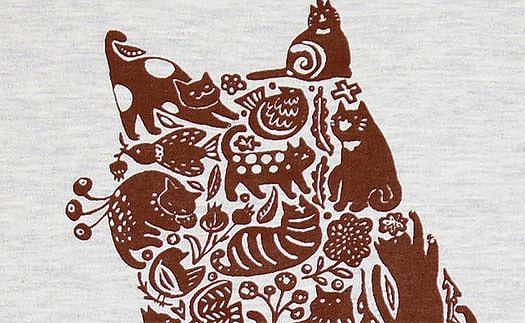 猫シルエットＴシャツ