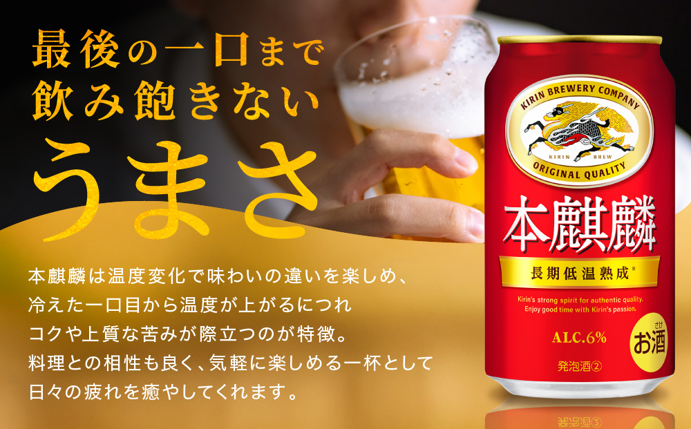 キリン 本麒麟350mL缶　2ケース（24本×2）　神戸工場