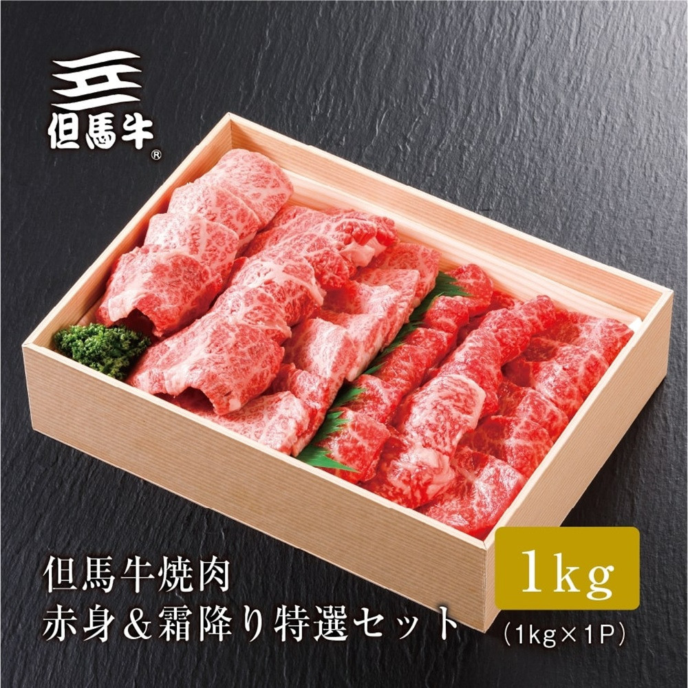 ＜但馬牛＞焼肉 赤身&霜降り 特選セット1kg【FARMEISTER平山牛舗FH04】