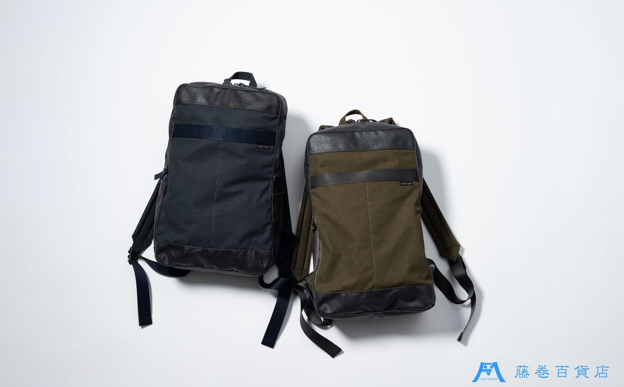 【BAGGY PORT】藤巻百貨店別注10ozシェルターダック×幌帆布のリュック【カラー：カーキ】