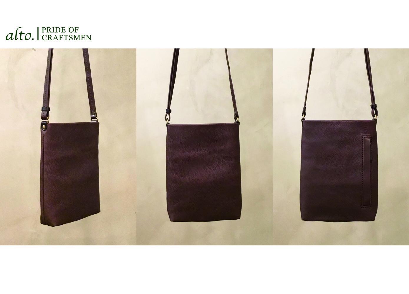 【alto.】Hシボプレス　縦型ミニショルダー　AKEB-3008（ブラウン）