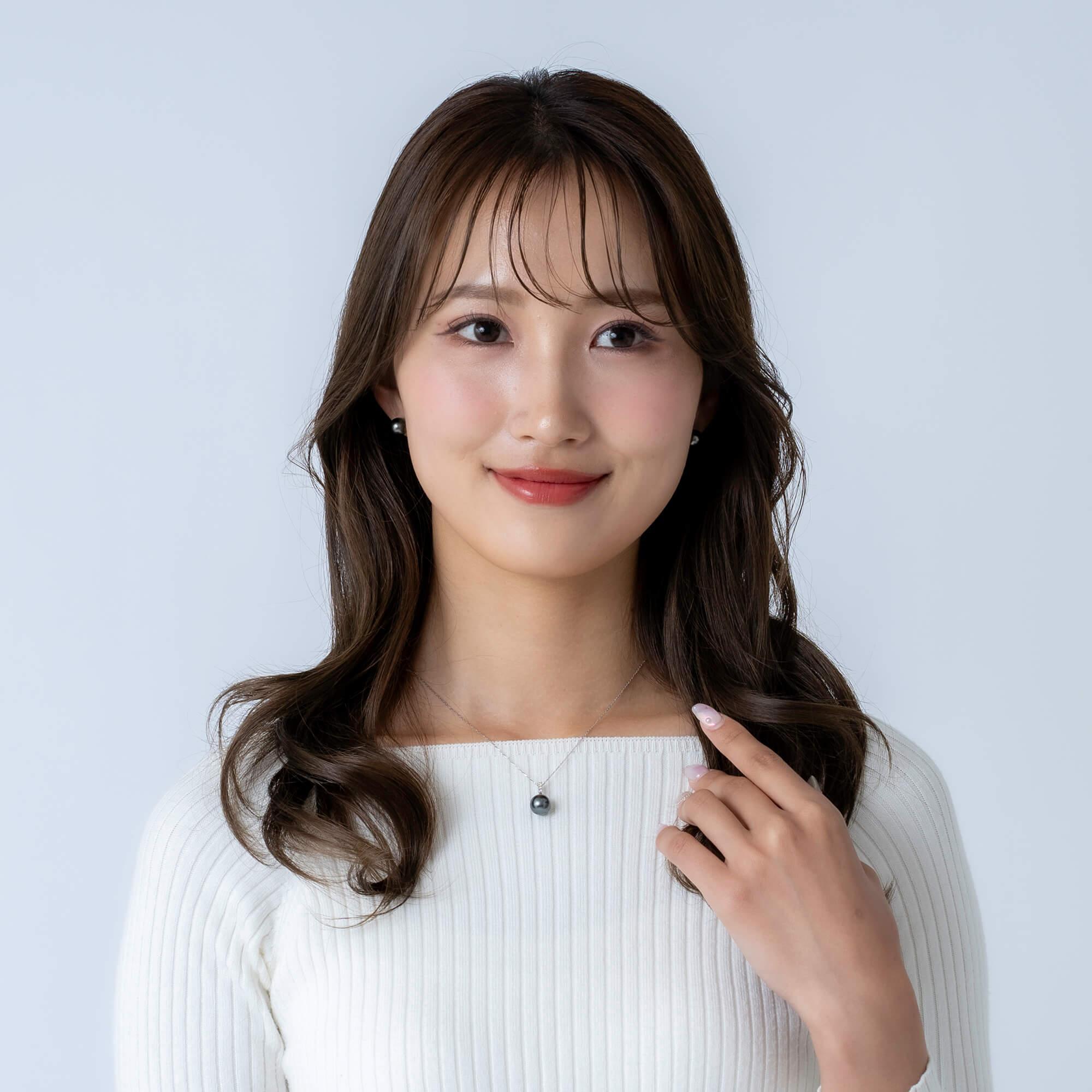 【星朧】ブラックパール（タヒチ 黒蝶真珠） 10mm セミラウンド ダイヤモンド ペンダントトップ Pt900 プラチナ