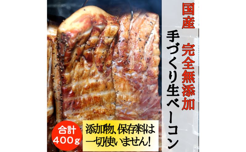 国産完全無添加手づくり生ベーコン お肉 ハム 肉の加工品 無添加手作りベーコン ボンレスハム