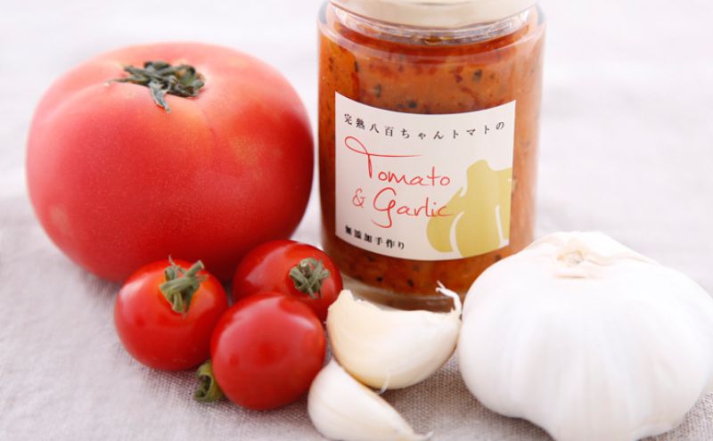 【定期便・全3回】トマト農家の本格パスタソース ガーリック味 120g 2本セット × 3回｜国産 姫路市産 完熟八百ちゃんトマト 万能調味料