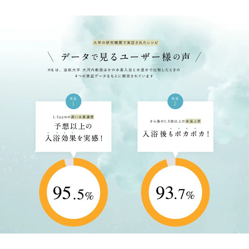 入浴剤 水素入浴剤 H＆ アッシュアンド 750g 6個 180回分 炭酸 炭酸入浴剤 重炭酸 高濃度 水素 塩素除去 保湿 無香料 ナノバブル 国産 女性 ギフト プレゼント プチギフト 水素風呂 疲労 回復 睡眠