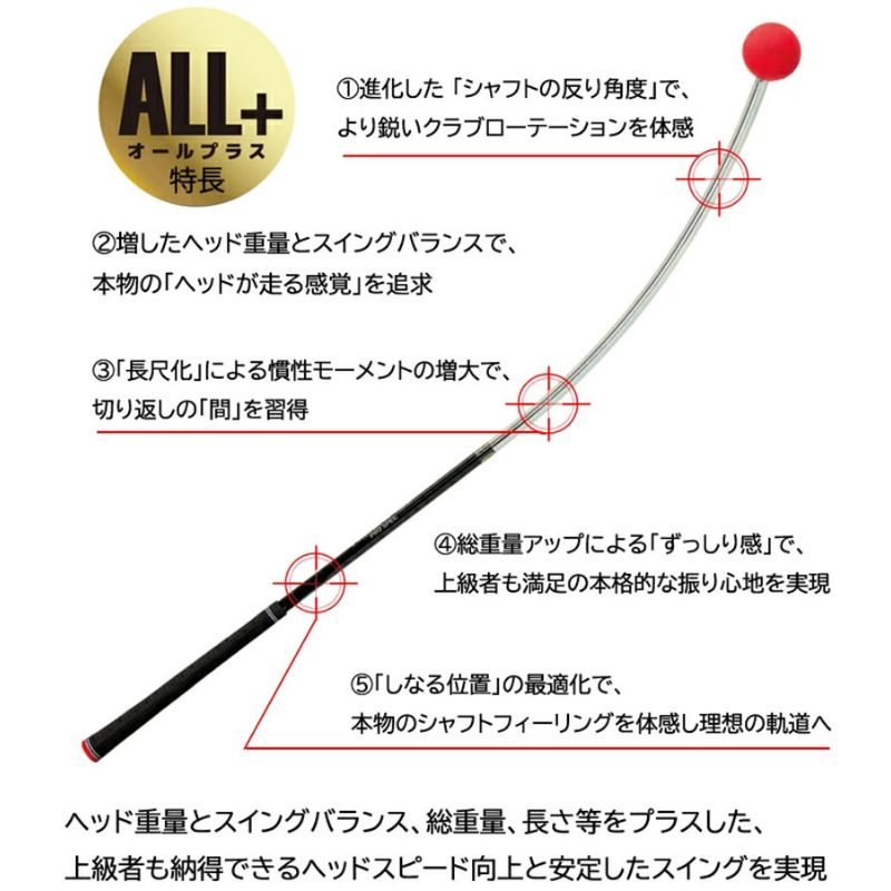 フレループ　ネオ　オールプラス　1本　リンクスゴルフ　スイング練習器　スイング矯正　飛距離アップ　筋力　ヘッドスピードアプ　アプローチ練習　方向性アップ　スポーツ　トレーニング　複合練習機