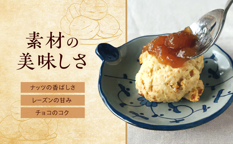 スコーン 詰め合わせ 6個セット 3種類 カシューナッツ レーズン ココア＆チョコ 手作り 焼き菓子