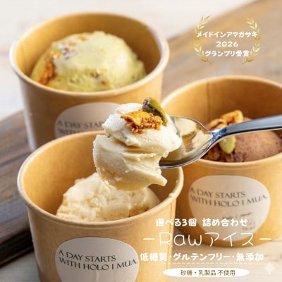 ヴィーガン対応 ローアイス お試し3種 おまかせ 食べ比べセット(低糖質・卵乳小麦砂糖不使用)【配送不可地域：離島】【1316833】