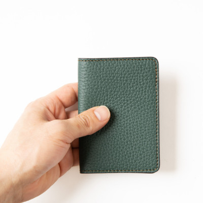 HEDGE　たつの市産シュリンク型押し牛革 免許証用カードケース(ダークグリーン)1個【1259576】