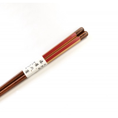 漆塗箸　六角金短冊　赤【1379778】
