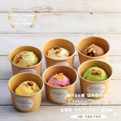 ヴィーガン対応 ローアイス 人気の6種 おまかせ 食べ比べセット(低糖質・卵乳小麦砂糖不使用)【配送不可地域：離島】【1316834】
