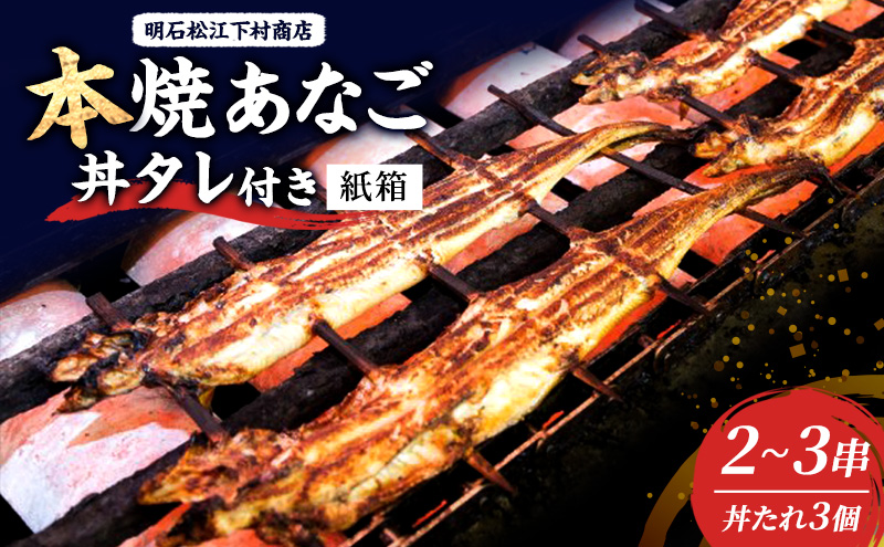 本焼あなご2～3串・丼タレ3個(紙箱) 串焼き 蒲焼 穴子 アナゴ 焼き穴子 穴子丼 あなご丼 新鮮 おつまみ おかず お取り寄せ 明石市 兵庫県