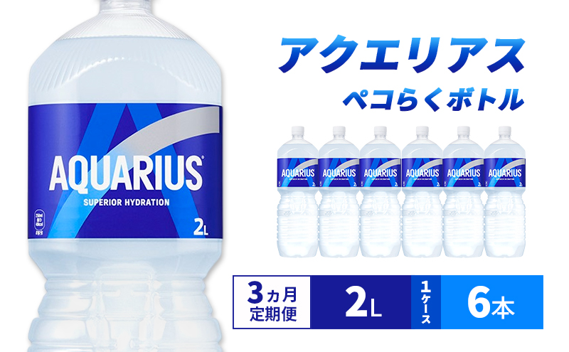 アクエリアス 定期便 3ヶ月 アクエリ 2L 1ケース 6本 セット 詰め合わせ ペットボトル