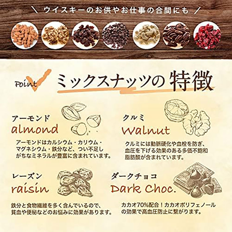 ダークチョコ入りナッツ＆フルーツ　30gｘ36袋 便利な小分け トレイルミックス アーモンド カシューナッツ クルミ ピーカンナッツ クランベリー レーズン チョコ
