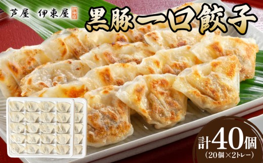 芦屋 伊東屋 謹製 黒豚 一口餃子 40個（醤油タレ 付き）【餃子 ぎょうざ ギョーザ 中華 点心 惣菜 おかず おつまみ 冷凍総菜 ジューシー 鹿児島産 黒豚 国産豚 豚肉 もちもち皮 肉汁たっぷり 冷凍 イトー屋 お取り寄せ ギフト お中元 お歳暮】