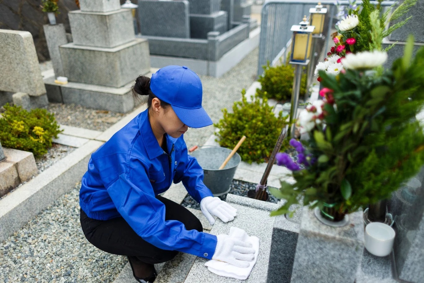 【芦屋市内限定】ふるさと墓地 清掃代行［除草 清掃 供花]