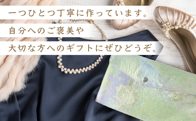 myフクサ(袱紗) スナップ付 水彩画風ジャガード 淡グリーン系｜ファッション 小物 普段使い 可愛い オシャレ 女子 冠婚葬祭 チケット 通帳 マスクケース ギフト お祝い