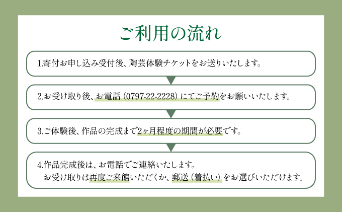 陶芸体験チケット（滴翠窯）2回分