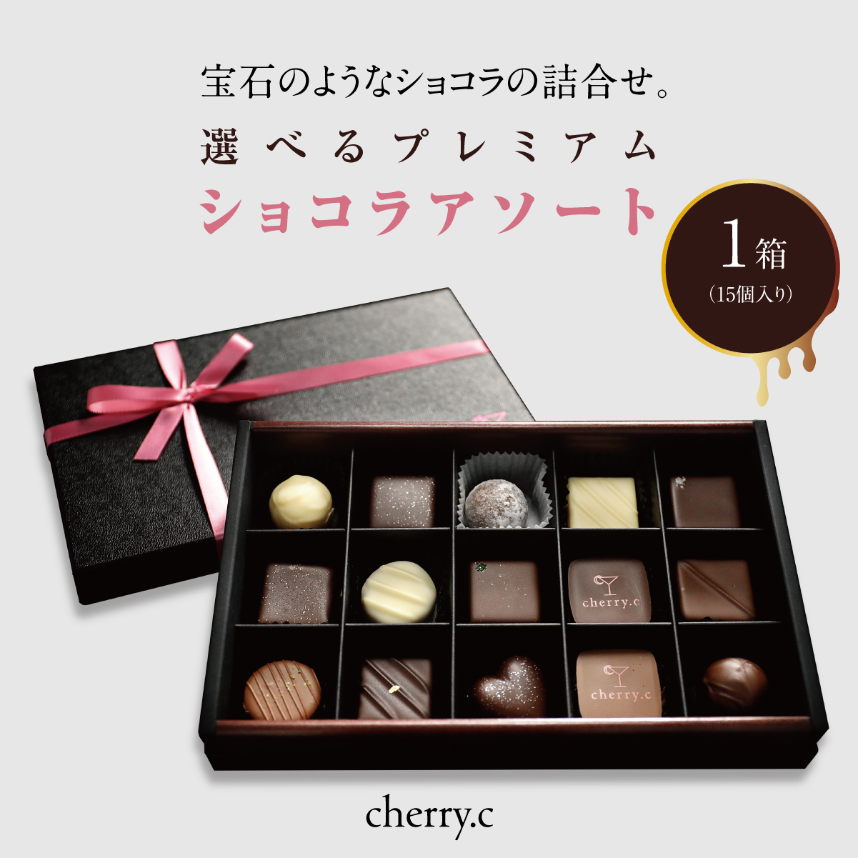プレミアム ショコラ アソート15個【cherry.c】お菓子 洋菓子 贈り物 ギフト 手土産 詰め合わせ チョコレート チョコ ショコラ スイーツ ベルギー ビター バレンタイン ホワイトデー  [024-a002_A]