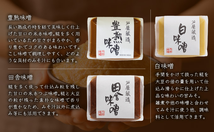 創業100有余年の 老舗 味噌屋 が造る「 六甲みそ 芦屋 蔵造 味噌 6個 詰め合わせ 【六甲味噌 みそ 蔵出し 手作り 米赤味噌 白味噌 赤だし あわせ味噌 田楽みそ など 熟成 調味料 麹 こうじ 味噌汁 みそ汁 発酵 発酵食品 長期熟成 関西風 人気 ギフト】