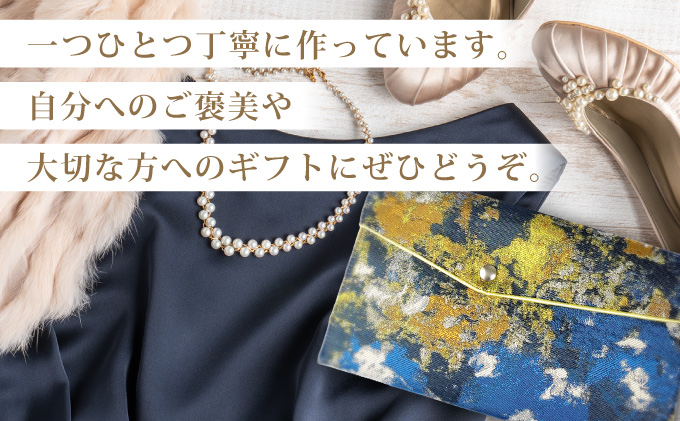 myフクサ(袱紗) スナップ付 濃ブルー系 (サテン生地イエロー)｜ファッション 小物 普段使い 可愛い オシャレ 女子 冠婚葬祭 チケット 通帳 マスクケース ギフト お祝い