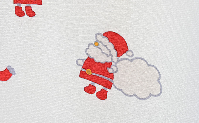 帯揚げ 白地 クリスマス柄 サンタさん柄|JALふるさと納税|JALのマイル