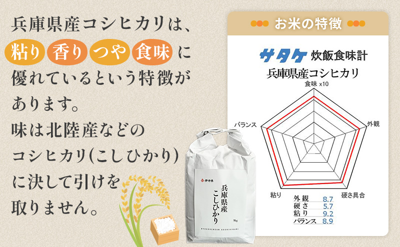 お米 令和6年産 兵庫県産コシヒカリ10kg(5kg×2) 米 お米 新米 こめ コメ 白米 兵庫県 伊丹市