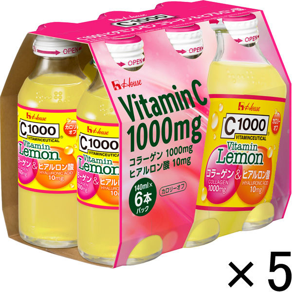 ハウスウェルネスフーズ　C1000 ビタミンレモン　コラーゲン & ヒアルロン酸　1箱 （ 30本入 ）　飲料 ドリンク ビタミン ビタミンC レモン 炭酸 健康 美容 兵庫県 伊丹市