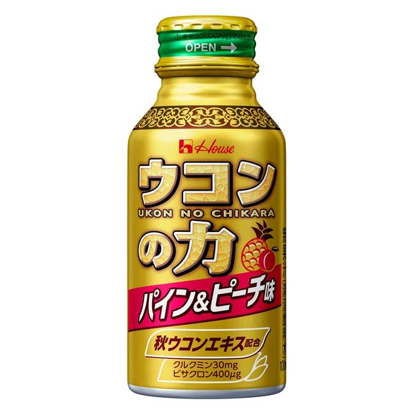 ハウスウェルネスフーズ ウコンの力 パイン＆ピーチ味 A 100ml ボトル缶 1セット（ 30本 ）　飲料 ドリンク ウコンの力 ウコン ウコンエキスドリンク 飲み会 お酒 二日酔い 兵庫県 伊丹市