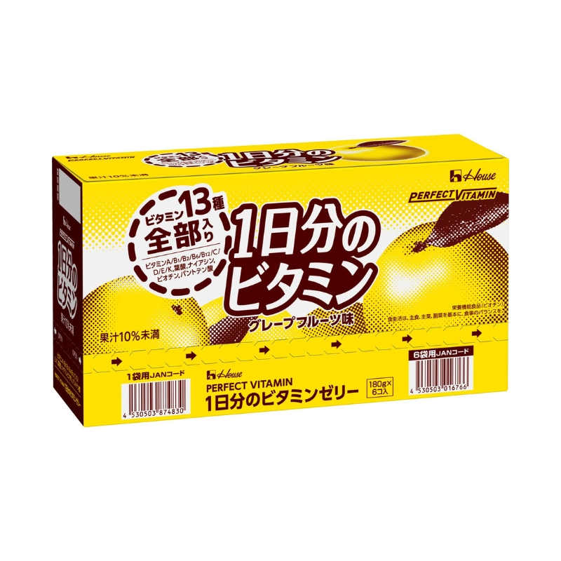 ハウスウェルネスフーズ　PERFECTVITAMIN 1日分のビタミンゼリー グレープフルーツ味 24個　パーフェクトビタミン ゼリー飲料