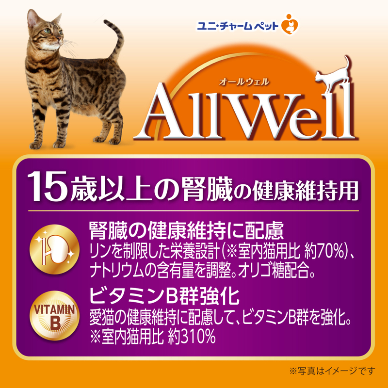 AllWell 15歳以上の腎臓の健康維持用 フィッシュ味 挽き小魚とささみフリーズドライパウダー入り 1.5kg×2袋 ペットフード キャットフード 猫のごはん 猫用フード 猫 ペット ドライ ユニ・チャーム ペット ユニ・ケアー