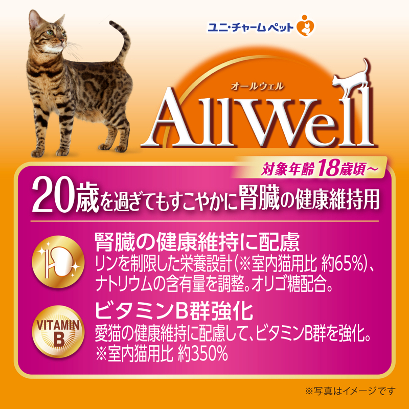 AllWell 20歳を過ぎてもすこやかに 腎臓の健康維持用 フィッシュ味 挽き小魚とささみフリーズドライパウダー入り 1.5kg×2袋 ペットフード キャットフード 猫 ペット ドライ ユニ・チャーム ペット