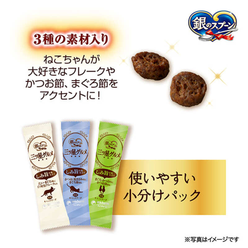 銀のスプーン 三ツ星グルメ しみ旨 お魚仕立て 3種の素材入り お魚レシピ 160g×14箱 ペットフード キャットフード 猫のごはん 猫用フード 猫 ペット 小分け 個包装 ドライ ユニ・チャーム ペット ユニ・ケアー