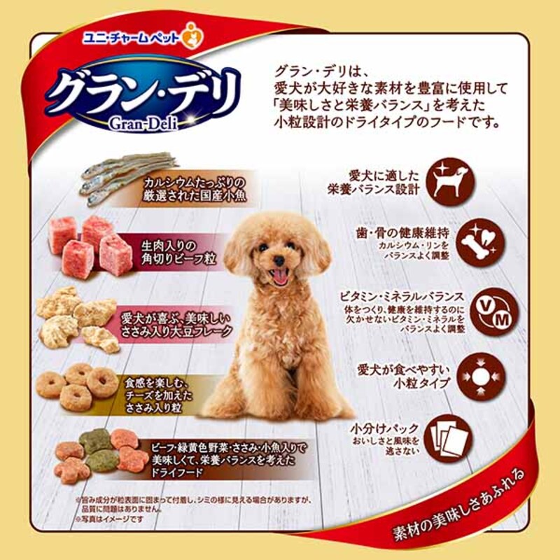 グラン・デリ カリカリ仕立て 成犬用 味わいビーフ入りセレクト 1.6kg×4袋 ペットフード ドッグフード 犬のごはん 犬用フード 犬 ペット ドライ ユニ・チャーム ペット