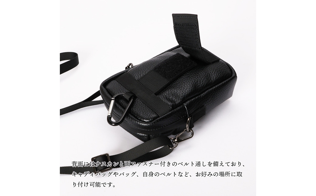 CREEZAN GOLF クリーザンゴルフ マルチケース ブラック CCGI-017-02 / ゴルフ ミニショルダーバッグ ゴルフバッグ 軽量 収納力 水濡れに強い 高機能合成皮革 ショルダーストラップ付き シンプル デザイン